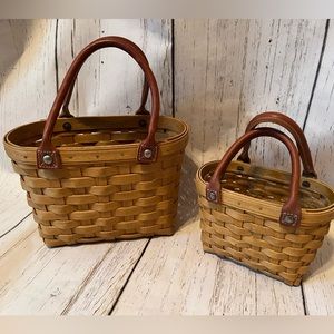Longaberger Boardwalk Basket Set- Medium and Small